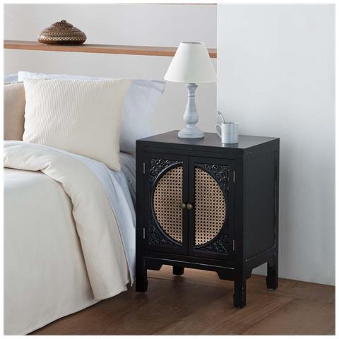 Comodino In Legno Nero 50x36x65 - Foto 2