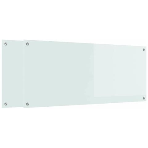 Rivestimento da Cucina 2 pcs Bianco 120 x 50 cm vetro temperato - Foto 1