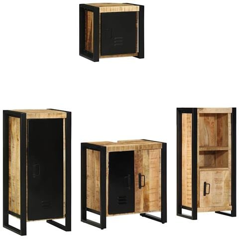 Set di mobili per il bagno 4 pcs Legno di mango massello - Foto 1