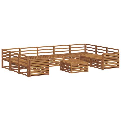 Set divani 10 pcs Naturale Legno di Acacia Massello - Foto 1