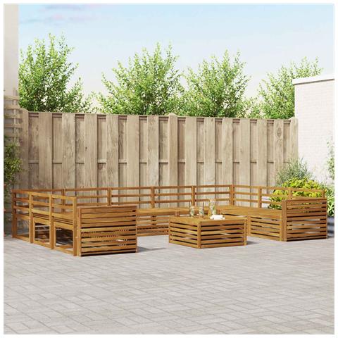 Set divani 10 pcs Naturale Legno di Acacia Massello - Foto 2
