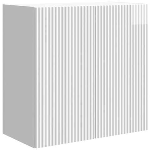 Mobiletto a muro Bianco Lucido 59 x 31 x 60 cm - Foto 1