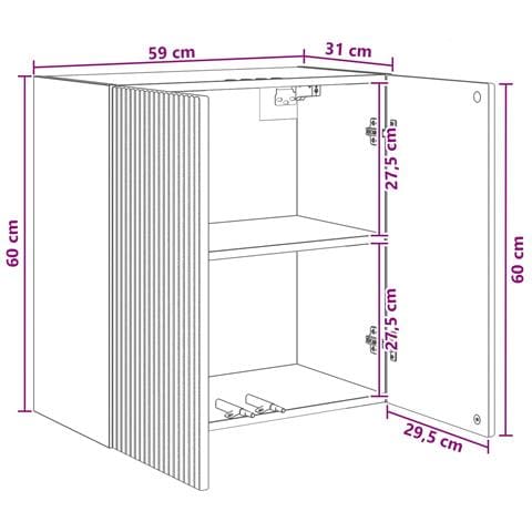 Mobiletto a muro Bianco Lucido 59 x 31 x 60 cm - Foto 7