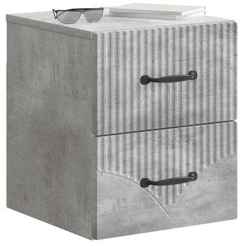 Mobiletto da notte a muro Grigio Cemento 34,5 x 33 x 40 cm - Foto 2