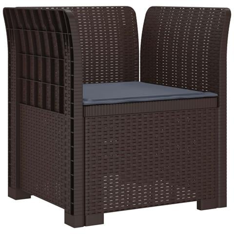 Poltrona a 1 Posto con Cuscino Aspetto Rattan PP Marrone - Foto 1