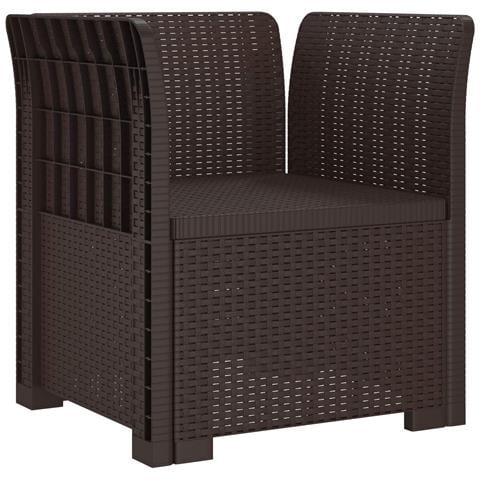 Poltrona a 1 Posto con Cuscino Aspetto Rattan PP Marrone - Foto 2