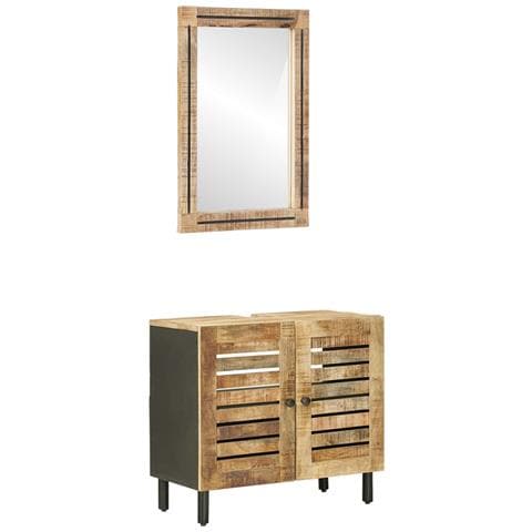 Set di Armadi da Bagno 2 pz Naturale 62 x 33 x 58 cm - Foto 1