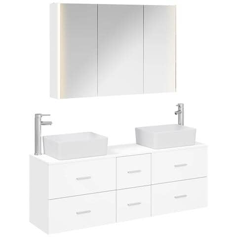 Set di mobili per il bagno 4 pcs Bianco - Foto 1