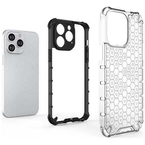 Custodia Ibrida Rinforzata Blu Per Iphone 14 Pro - Foto 7