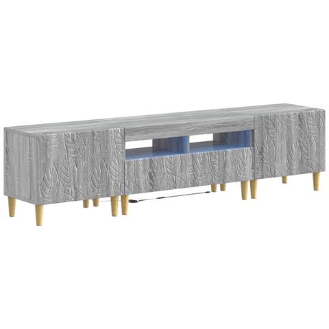 Mobile TV LED a 5 pezzi Sonoma grigio Legno ingegnerizzato - Foto 1
