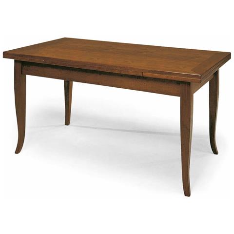 Tavolo Rettangolare Allungabile Tinta Noce 80 X 140/180/220 Per Interno Sala Da Pranzo Salotto Cucina Arte Povera Massello - Foto 1