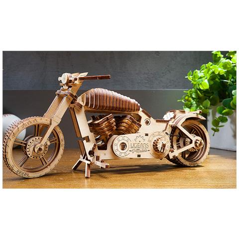 Puzzle in Legno 3D - Motocicletta VM 02 Kit di Costruzione - 189 Pezzi - Foto 8