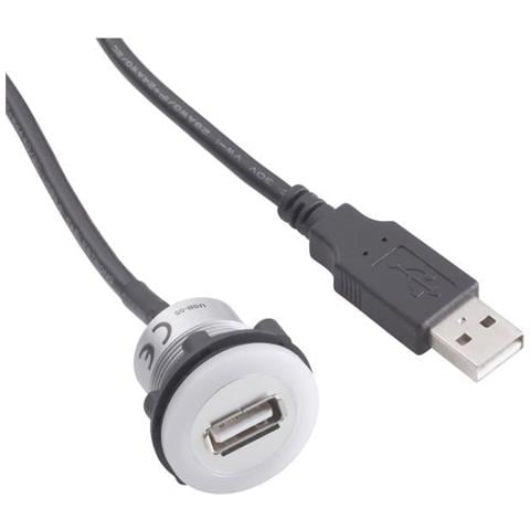 Presa Usb Da Incasso Di Tipo A 2.0 1 Presa Usb Tipo A Su 1 Spina Usb Tipo A Con Illuminazione E Cavo Di 1,50 M Tr - Foto 1