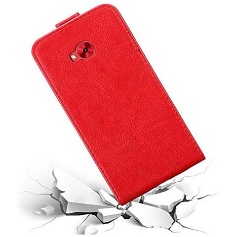 Custodia Compatibile Con Asus Zenfone 4 Selfie Pro In Rosso Mela - Coperchio Protettivo In Design Flip Con Chiusura Magnetica - Foto 2