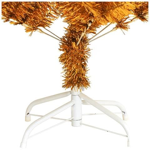 Albero di Natale Artificiale con Supporto Oro 150 cm PET - Foto 6