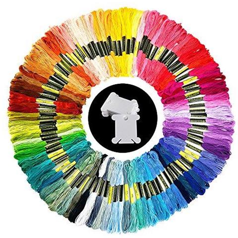 100 Matasse Ricamo In Filo Colori Casuali Cotone Filo Da Ricamo Amicizia Bracciali Filo Di Seta Con Filo Di Seta 12 Pezzi Rocchetti Per Maglieria Punto Croce Di Progetto - Foto 1