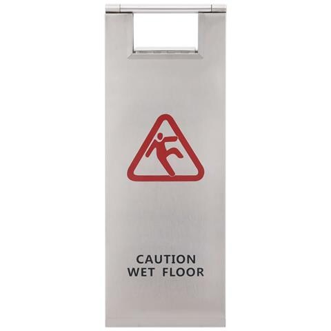 Cartello Pieghevole Pavimento Bagnato in Acciaio Inox - Foto 2