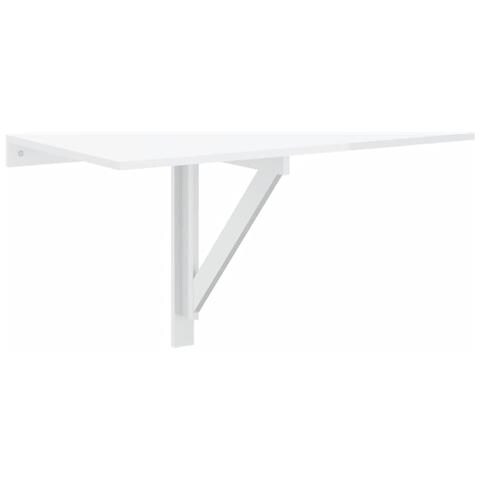 Tavolino Muro Pieghevole Bianco Lucido 100x60x56 Cm Multistrato - Foto 4