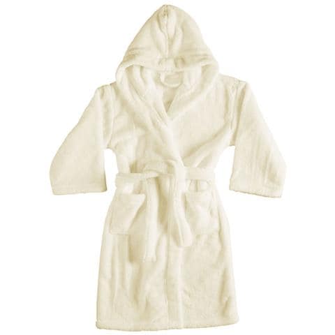 Accappatoio Con Cappuccio In Morbida Spugna Mod. Sophie Tinta Unita Vari Colori L Panna - Foto 1
