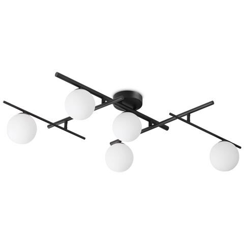 Plafoniera Contemporanea Atlas Metallo Nero 5 Luci G9 4w 3000k Ip20 - Foto 1