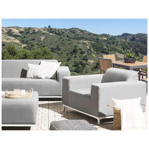 Set Di 2 Poltrone Da Giardino Grigio Chiaro E Bianco Rovigo - Foto 1