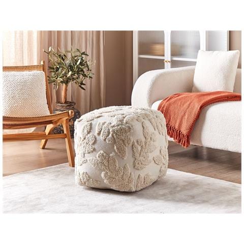 Pouf Trapuntato Multan Cotone Beige - Foto 1