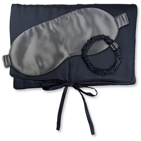 Travel Set Beauty S Borsa Di Seta, Maschera Per Il Sonno E Scrunchie S - Foto 1