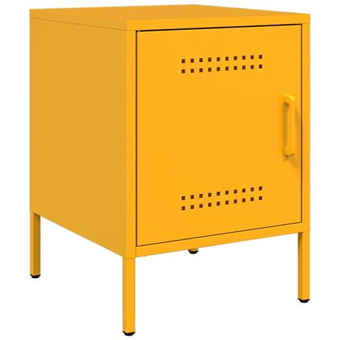 Comodino Giallo Senape 36x39x50,5 Cm In Acciaio - Foto 1