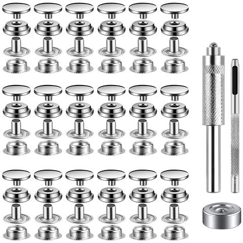 Kit Bottone A Pressione Per Attrezzi Kit Chiusura A Scatto Da 15 Mm Silver - Foto 1