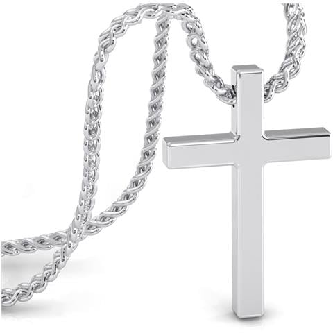 Collana Da Uomo In Acciaio Serasar Collana A Sospensione In Acciaio Inossidabile Per Uomo - Croce Della Bibbia Di Gesù - Argento - Lunghezza 60cm - Regalo Perfetto Per Il Natale [trust] - Foto 1