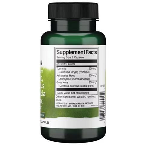 Complesso Di Curcuma, Astragalo E Gotu Kola 60 Capsule Swanson Health Products - Foto 2