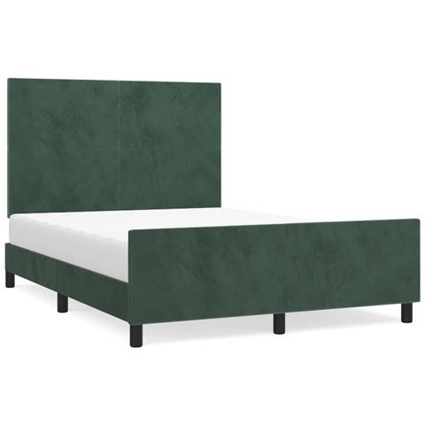 Giroletto Senza Materasso Verde Scuro 140x200 Cm In Velluto - Foto 2