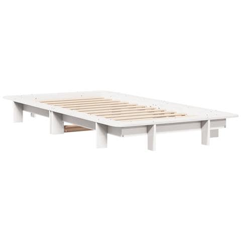 Letto Senza Materasso Bianco 75x190 In Legno Massello Di Pino - Foto 3