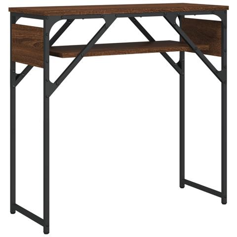 Tavolo Consolle Ripiano Rovere Marrone 75x30x75cm Multistrato - Foto 2