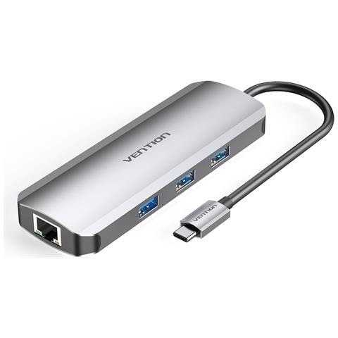 TOKHB replicatore di porte e docking station per laptop Cablato USB 3.2 Gen 1 (3.1 Gen 1) Type-C Argento - Foto 1