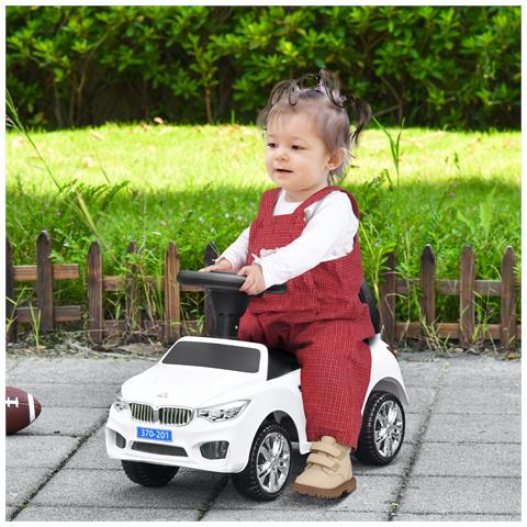 Macchinina per Bambini Cavalcabile con Volante, Fari e Musiche, Età 18-36 Mesi, Bianco - Foto 6