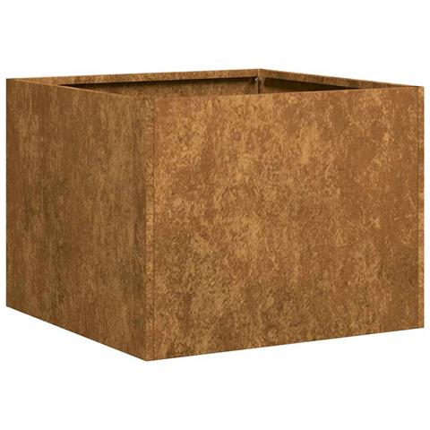 Fioriera Arrugginita 40x40x30 Cm In Acciaio Corten - Foto 2