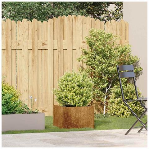 Fioriera Arrugginita 40x40x30 Cm In Acciaio Corten - Foto 3