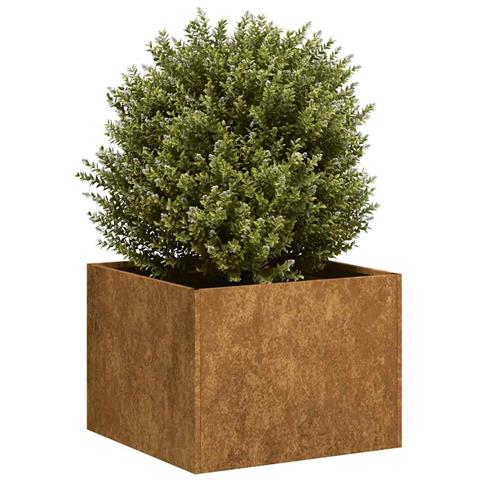 Fioriera Arrugginita 40x40x30 Cm In Acciaio Corten - Foto 1