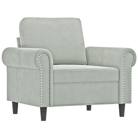 Set Di Divani 3 Pz Con Cuscini Grigio Chiaro In Velluto - Foto 3