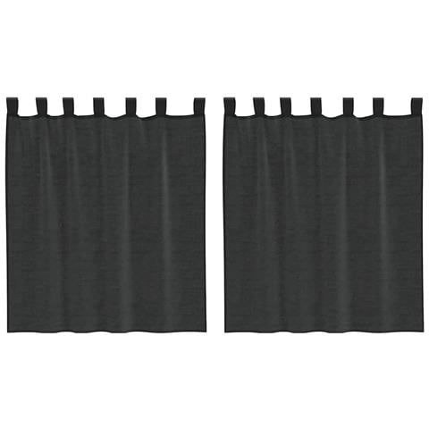 Tende In Voile Con Linguetta 2 Pz Nero - Foto 1
