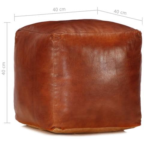 Lusso Casadino - Pouf Tanno 40x40x40 Cm In Vera Pelle Di Capra - Foto 4