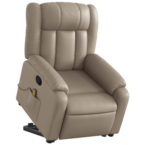 Lusso Casadino -  Poltrona Alzapersone Massaggi Reclinabile Cappuccino Similpelle - Foto 2