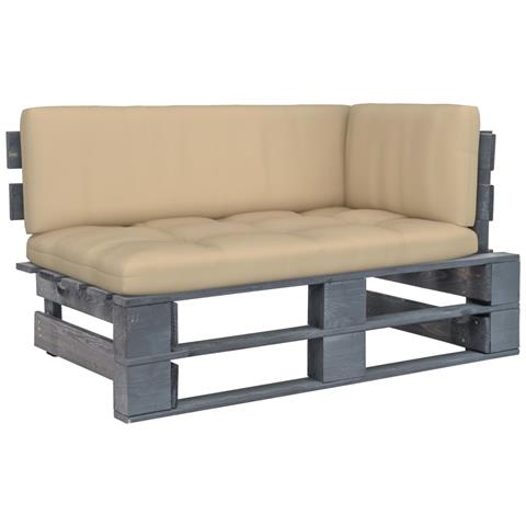 Divano Angolare Da Giardino Pallet Legno Pino Impregnato Grigio - Foto 2