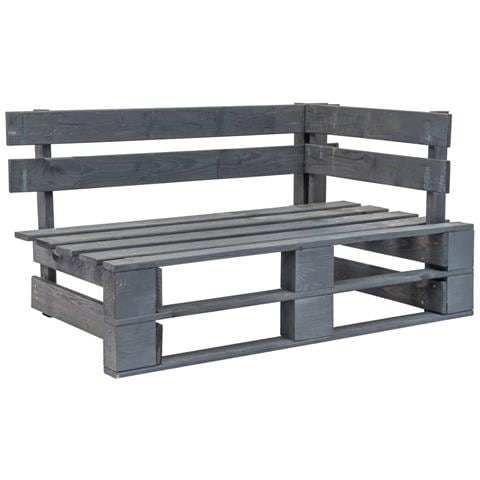 Divano Angolare Da Giardino Pallet Legno Pino Impregnato Grigio - Foto 1