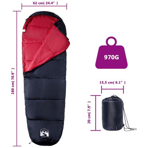 Sacco a Pelo Mummia da Campeggio per Adulti 3 Stagioni - Foto 5