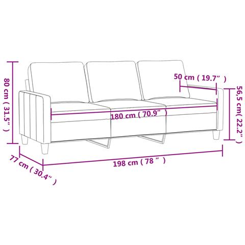 Divano a 3 Posti Giallo 180 cm in Velluto - Foto 9