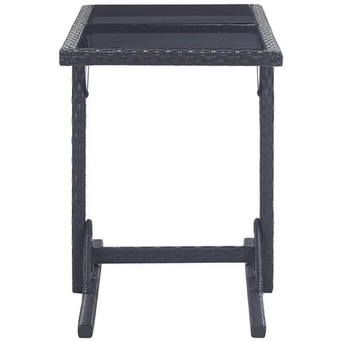 Set Pranzo da Giardino 3pz in Polyrattan e Vetro Temperato Nero - Foto 9