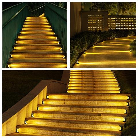 Lampada Solare Da Esterno Per Scale (luce Calda) - Illuminazione Efficiente E Senza Fili   4 Pack - Foto 2