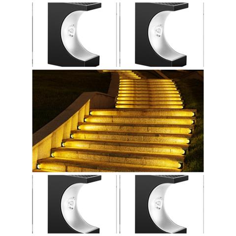 Lampada Solare Da Esterno Per Scale (luce Calda) - Illuminazione Efficiente E Senza Fili   4 Pack - Foto 1